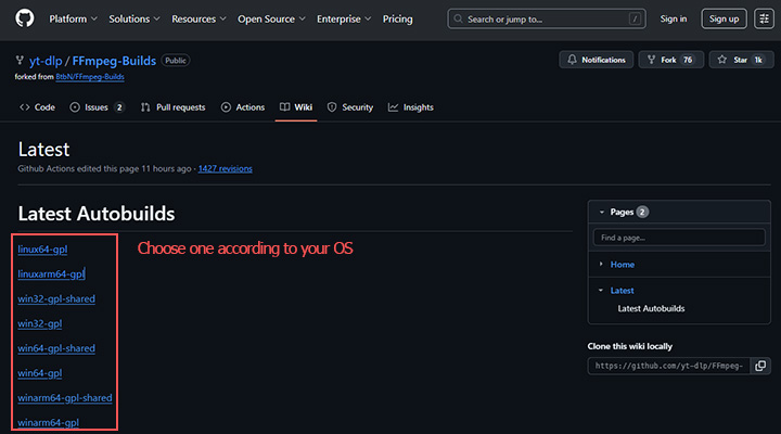 Download dependency for yt-dlp