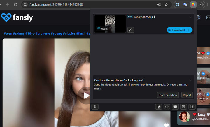 Download Fansly Video via VideoDownloadHelper
