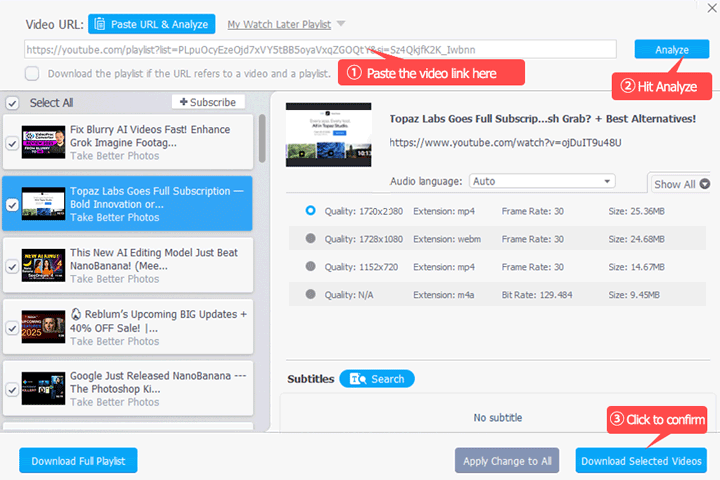 Download video via VideoProc Converter AI