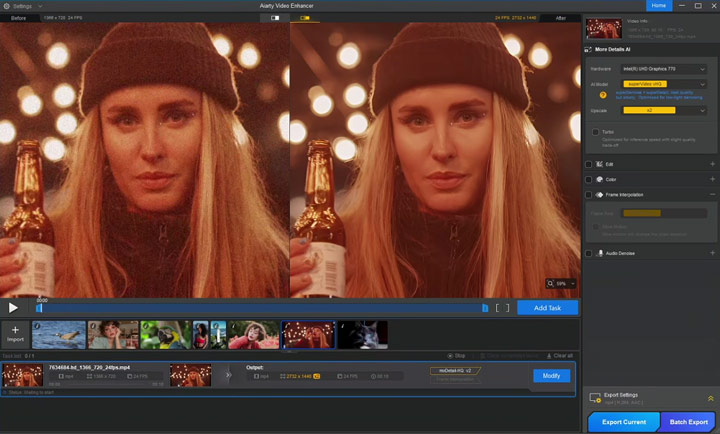 Enhance Video with Aiarty