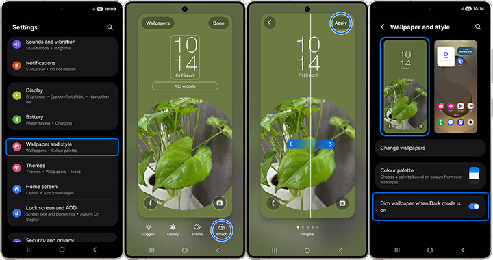 Disable Android blur effect and dim wallpaper features to fix wallpaper blurry