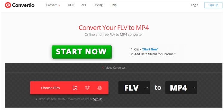  FLV to MP4 with Convertio