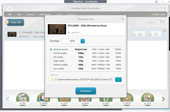 Download Video from Any Website with Freemake