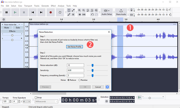 Create Noise Profile in Audacity