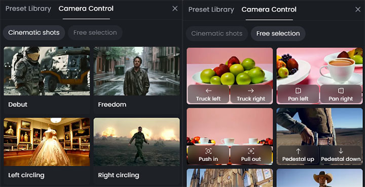 Hailuo AI Camera Control Presets