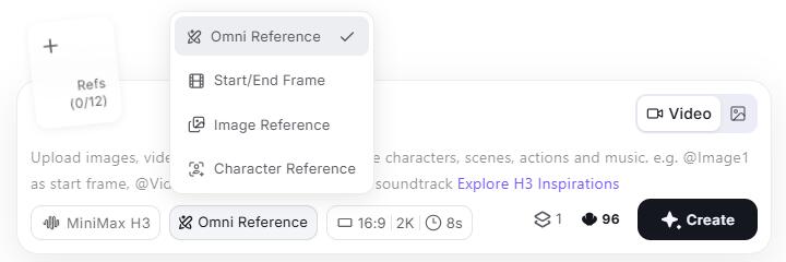 Hailuo AI Prompt Box with Mode Selection