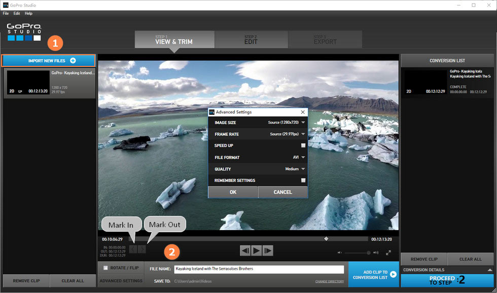 GoPro Video laden - GoPro Studio