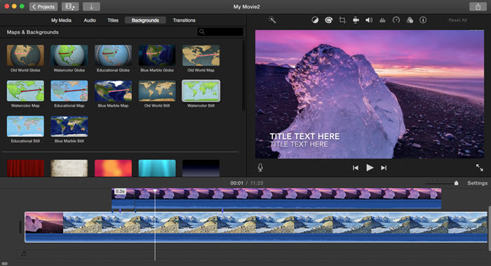 Use iMovie to make photo slideshow