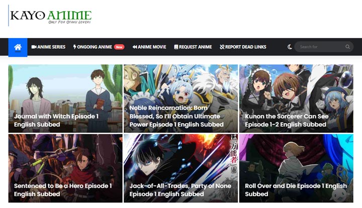 Zoro.to Alternatve Kayoanime interface