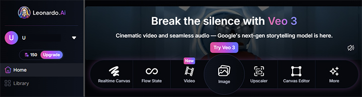 Use Leonardo AI - Open the Image Generator
