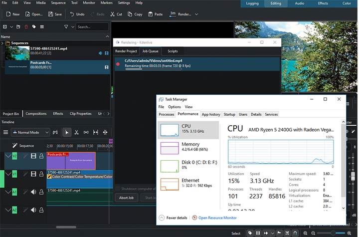 Lightweight Video Editor Kdenlive Exporting Test 2