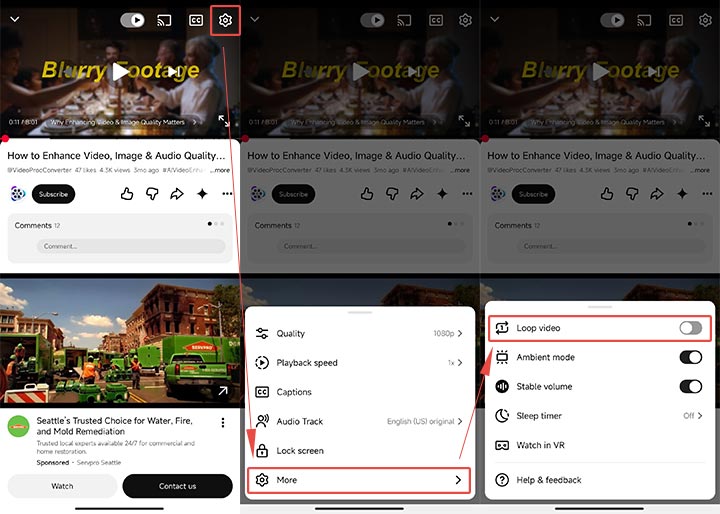 Loop a YouTube Video on Mobile using the Native Loop Feature