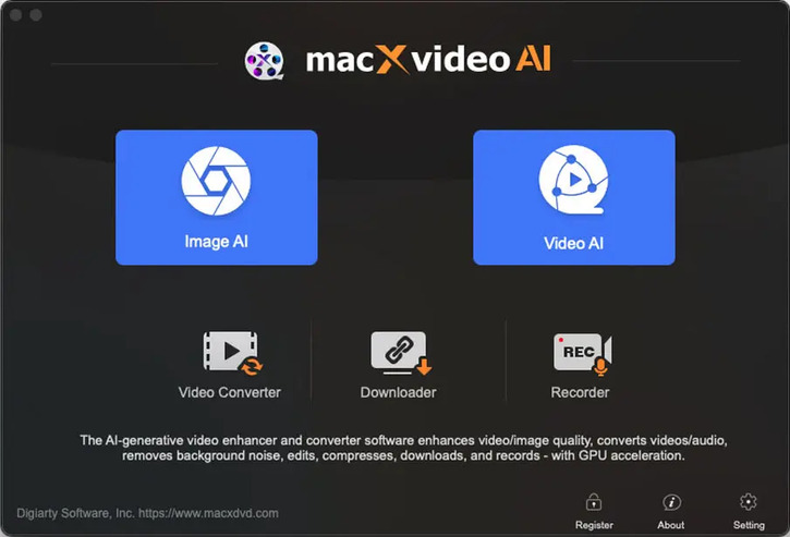 Main Interface of MacXVideo AI