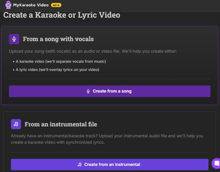 Make a karaoke video with AI