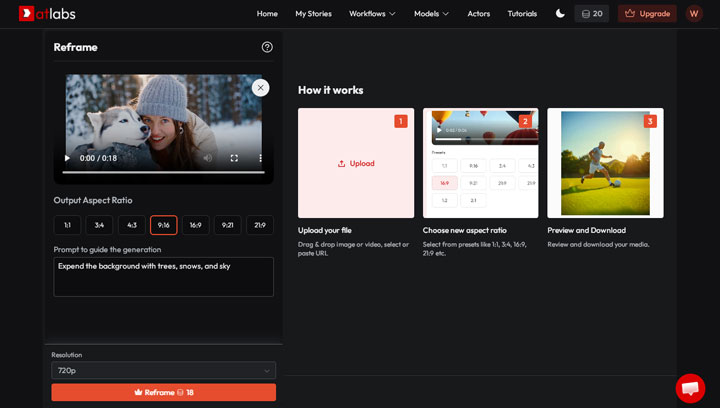 Make Horizontal Video Vertical with AI