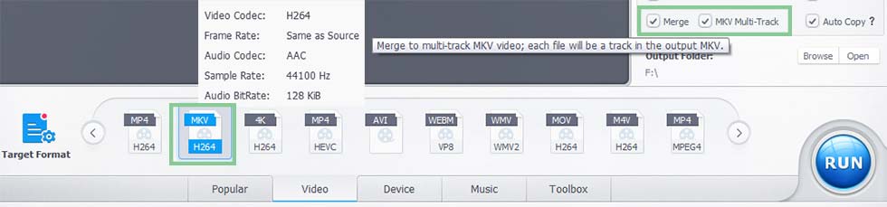 merge iPhone videos to multi-track MKV