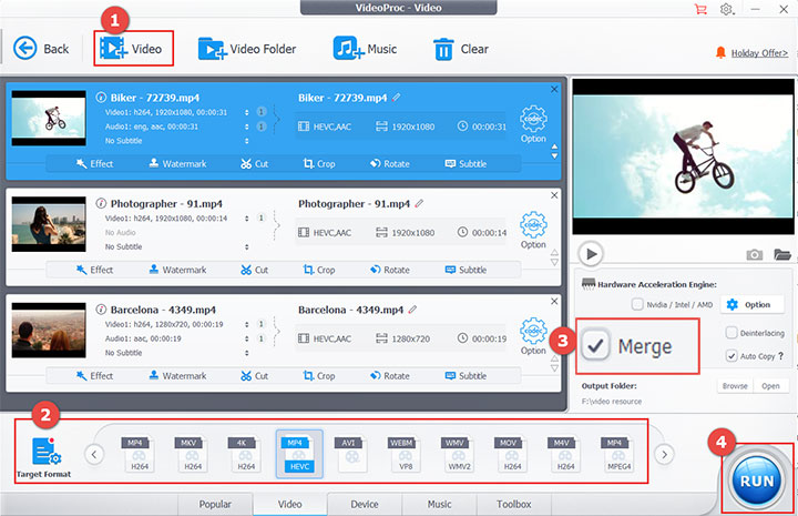 How to Merge Videos Together Fast, Online & for Free - VideoProc
