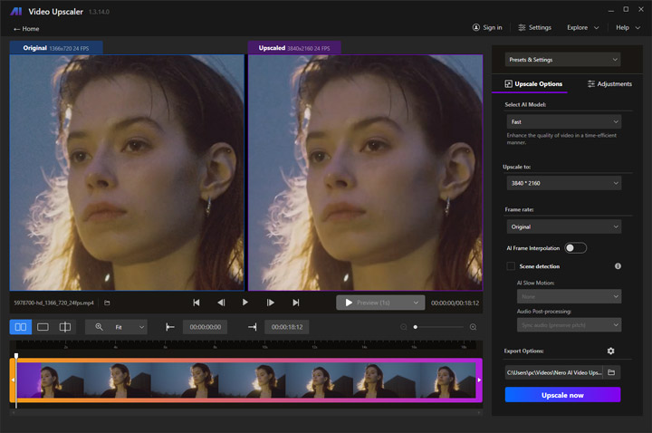 Nero AI Video Upscaler Test 1