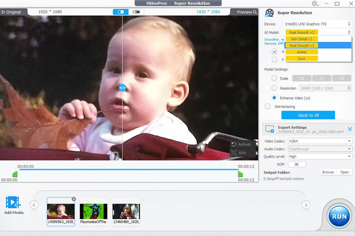Video Restoration Results with VideoProc Converter AI