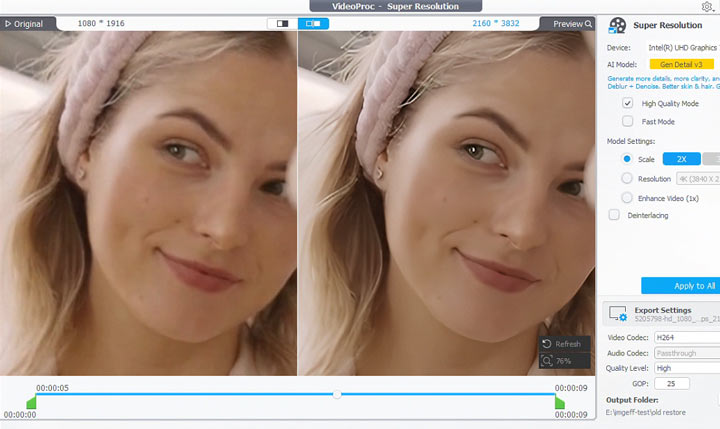 Video Upscaling with VideoProc Converter AI
