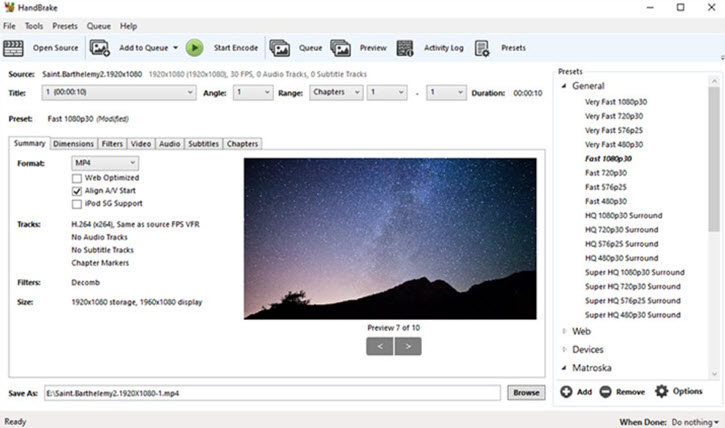 PAL to NTSC HandBrake
