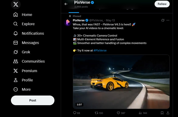 PixVerse AI Social Media