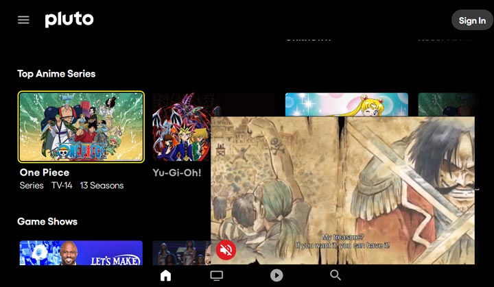 Zoro.to Alternatve Pluto TV Anime channel