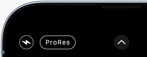 ProRes icon in iPhone camera UI