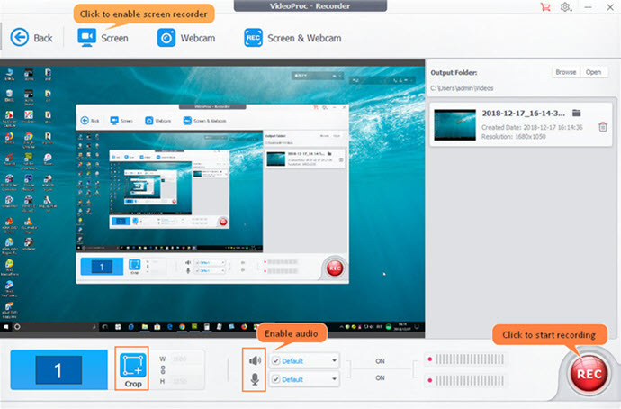 How to screen record with audio on Windows with VideoProc Converter AI