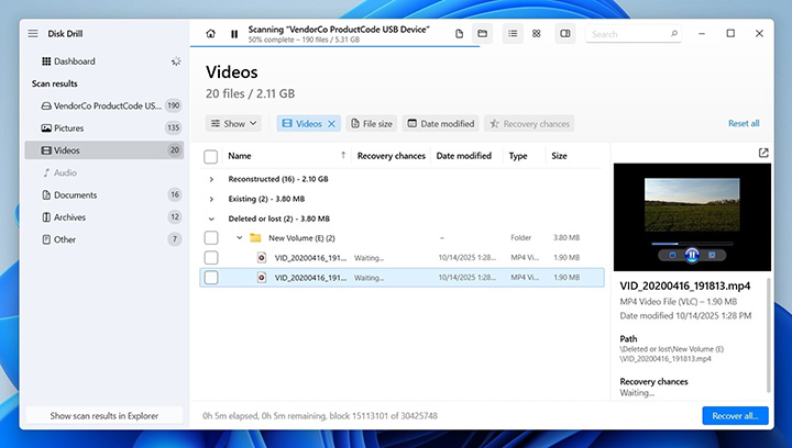 recover deleted videos with disk drill-step7
