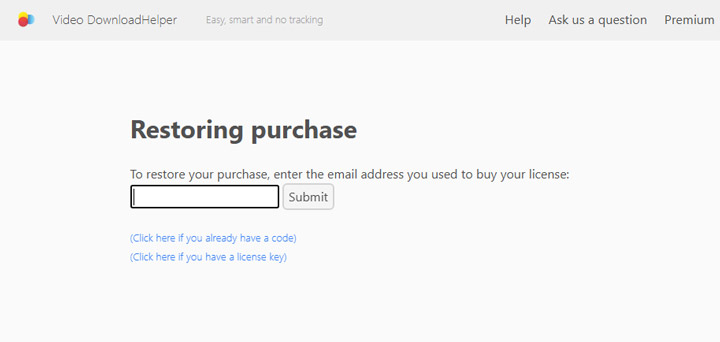 Recover Purchased Video DownloadHelper License
