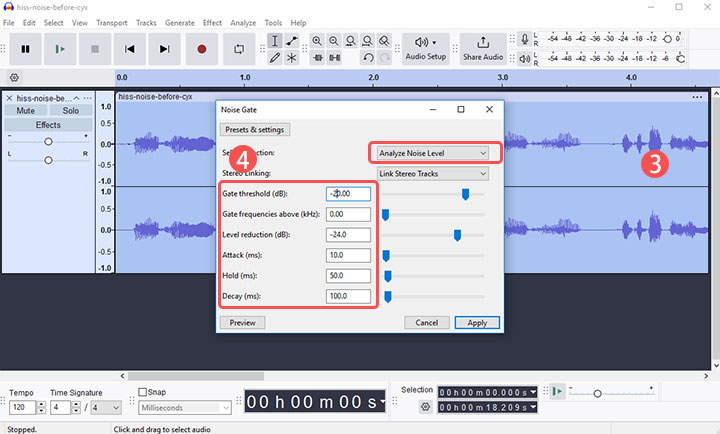 Reduce Background Noise with Audacity Noise Gate