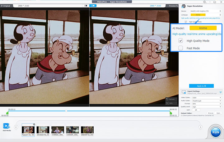 Restore Old Video with VideoProc Converter AI Test 3