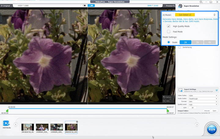 Restore Old Video with VideoProc Converter AI Test 4