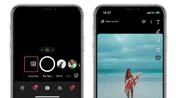 Select video from Camera Roll in Snapchat Memories