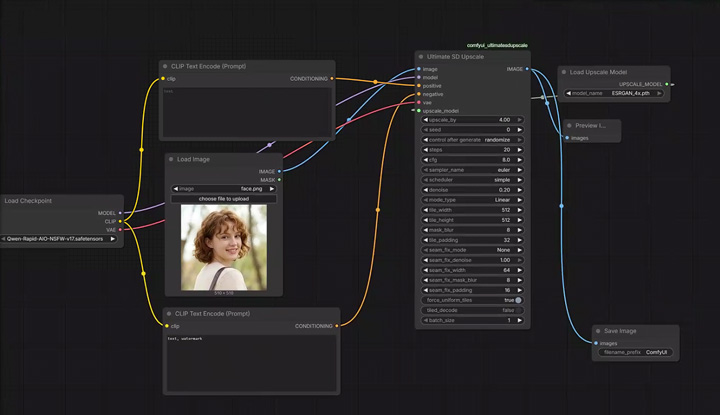 Set up Ultimate SD Upscale workflow