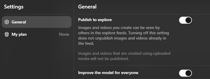 Sora General Settings