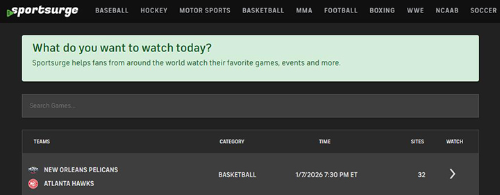 SportSurge.net website