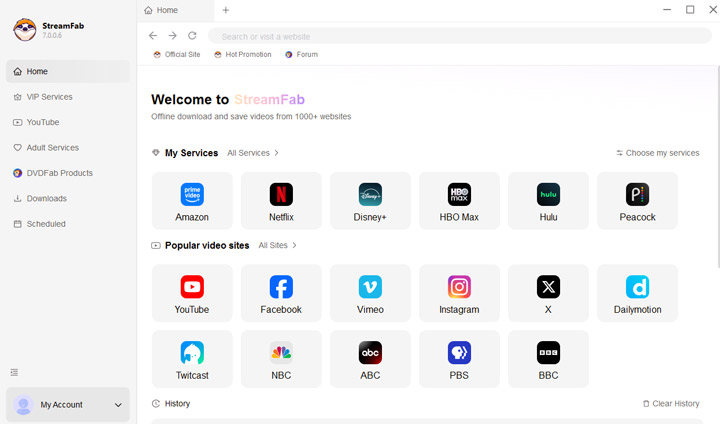 StreamFab Video Downloader Interface