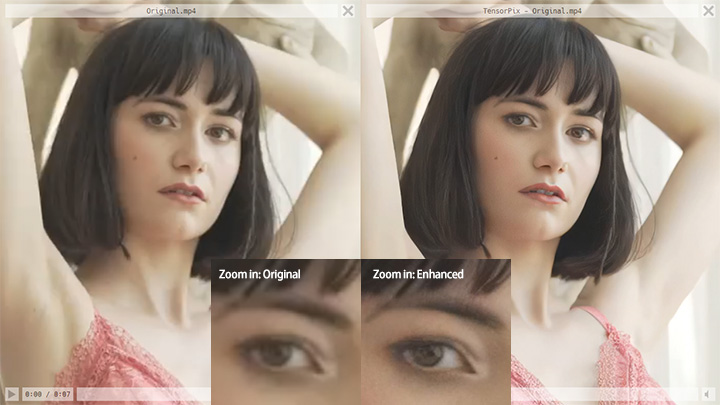 TensorPix enhance video test