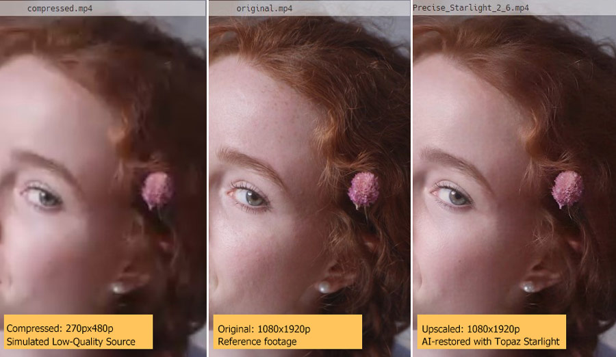 Topaz Video's Restored Footage vs Original