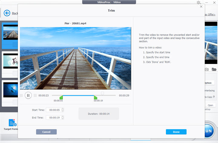 trim video for youtube