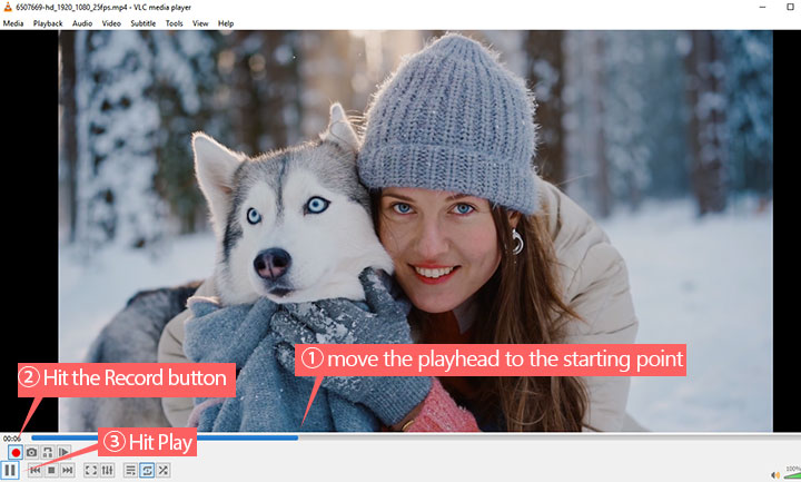 Record Video Segment in VLC