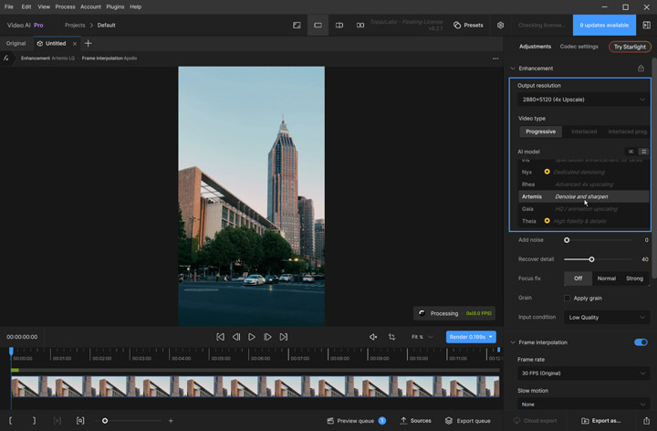 Topaz unblur video