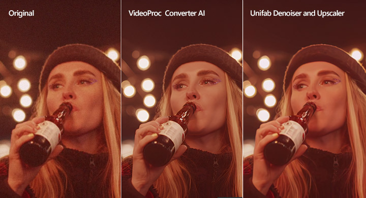 UniFab vs VideoProc Denoise Comparison