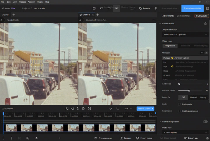 Upscale 1080p to 4K via Topaz Video 2