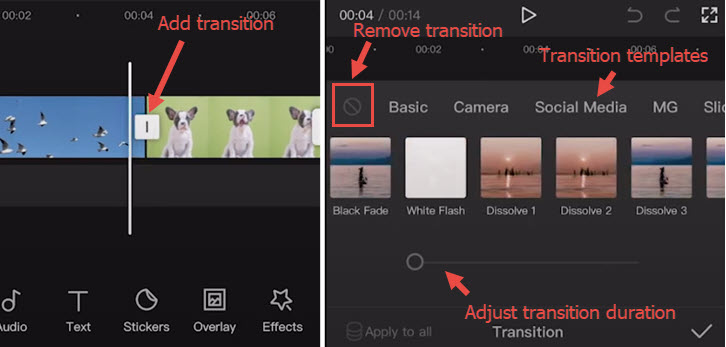 Add and Use Transitions in CapCut