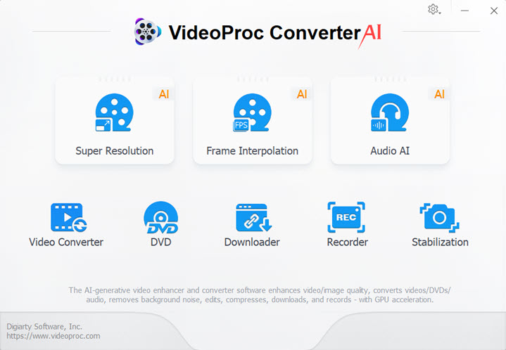 Import WebM files to VideoProc Converter AI