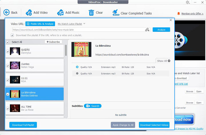 VideoProc Converter AI download soundcloud playlist