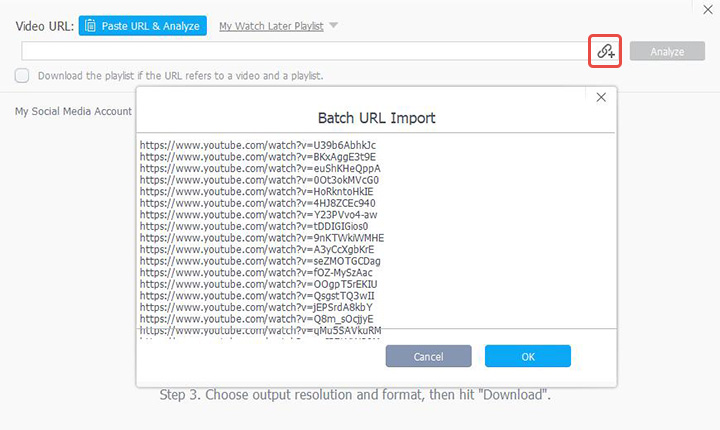 Batch URL Import function in VideoProc Converter AI